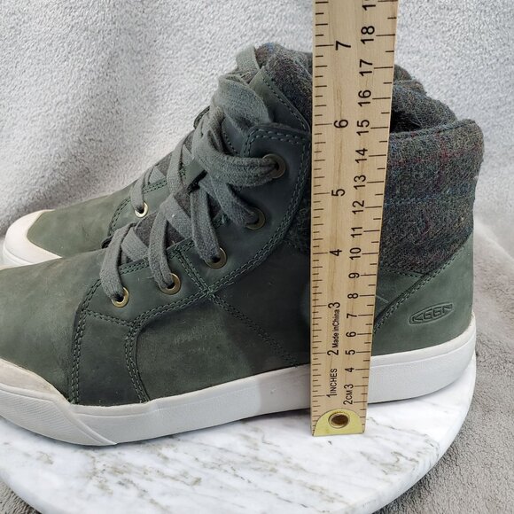 Keen Shoes Womens Size 9.5 Green Leather Elena Mid Rise Lace Up Boots - Picture 2 of 12